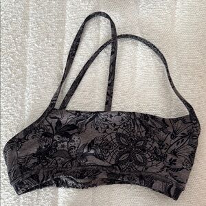Floral Black and Gray Women's Bralette